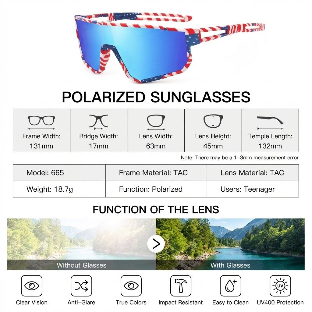 Black Frame Kids Outdoor Sports Sunglasses UV Protection- Green Lens